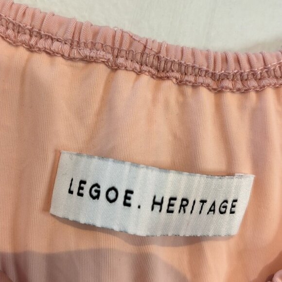 Legoe Heritage pastel pink palm springs one shoulder maternity bathing suit XL - Picture 5 of 5